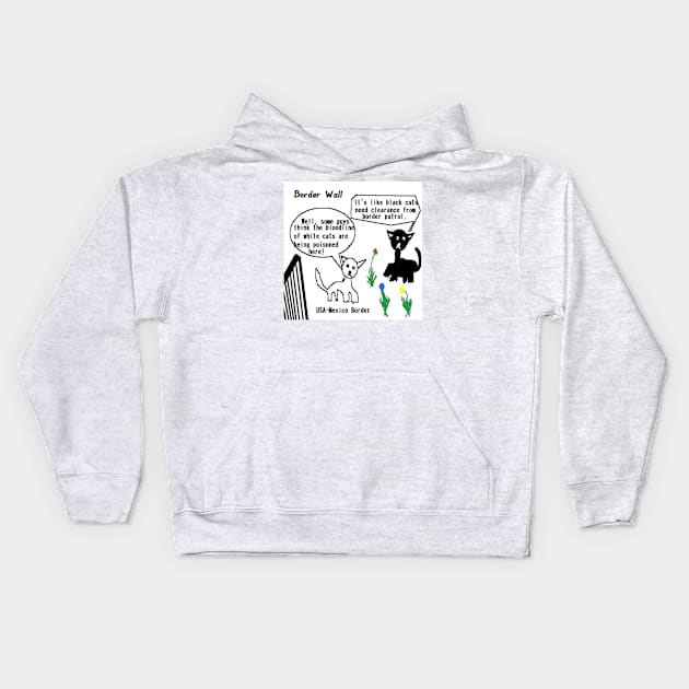 Border Wall Illustration on White Background Kids Hoodie by 2triadstore